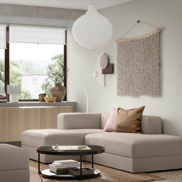 JÄTTEBO chaise longue modules, Samsala grey-beige, 229x71x160 cm