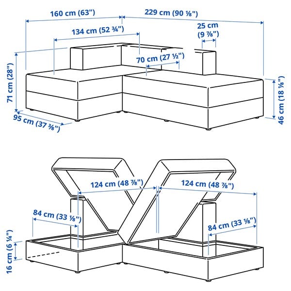 Ikea JÄTTEBO - Chaide-longue modules, gray Tonerud ,