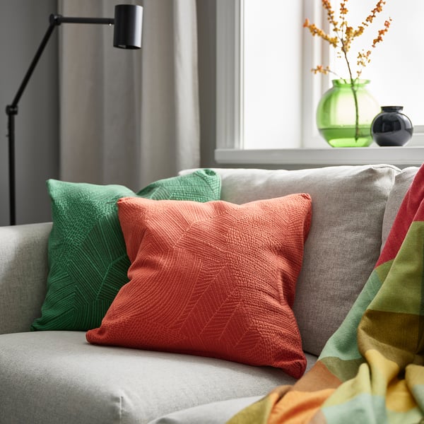 JÄTTEGRAN cushion cover, green, 50x50 cm