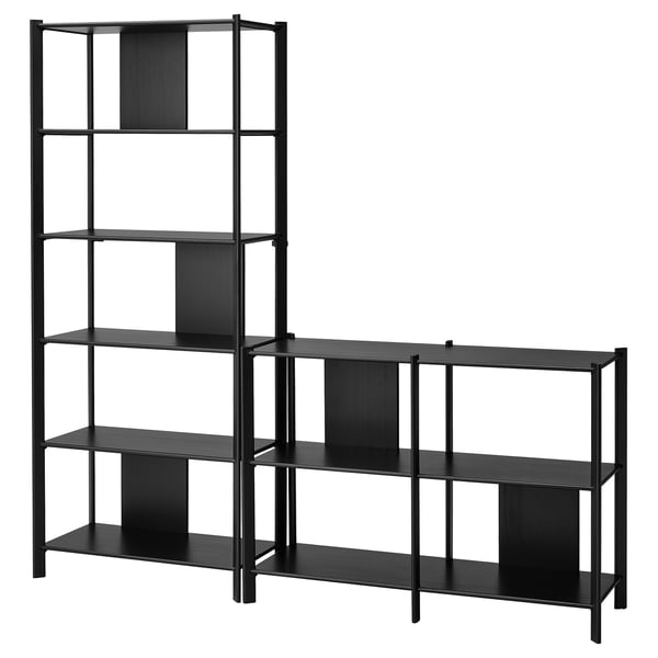 JÄTTESTA storage combination, black, 200x40x195 cm