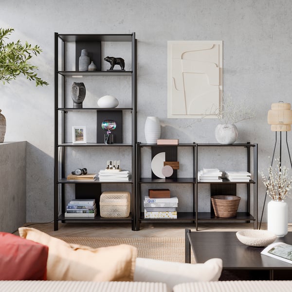 JÄTTESTA - JÄTTESTA Storage combination, black, 200x40x195 cm
