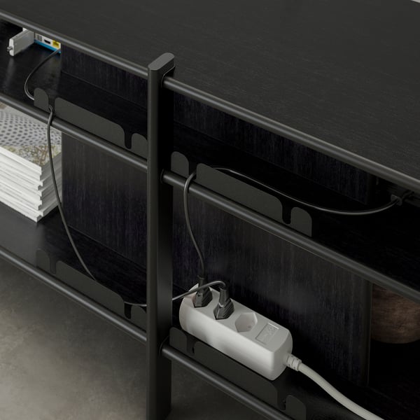 JÄTTESTA TV bench, black, 160x40x49 cm