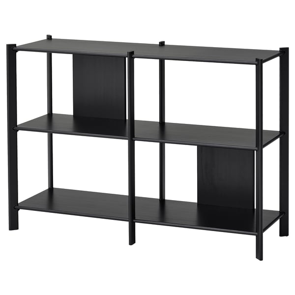 JÄTTESTA shelving unit, black, 120x85 cm