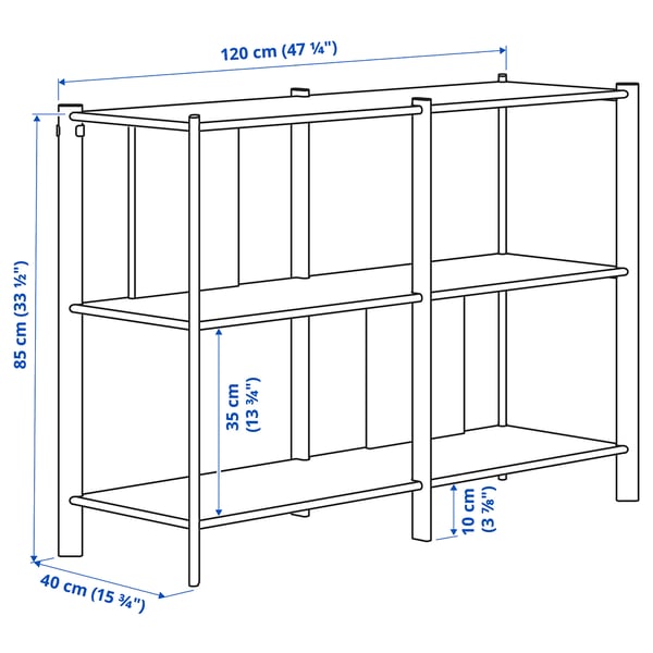 JÄTTESTA - JÄTTESTA Shelving unit, black, 120x85 cm
