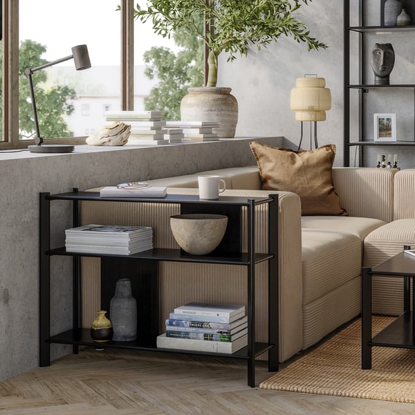 JÄTTESTA side table, black, 95x30 cm