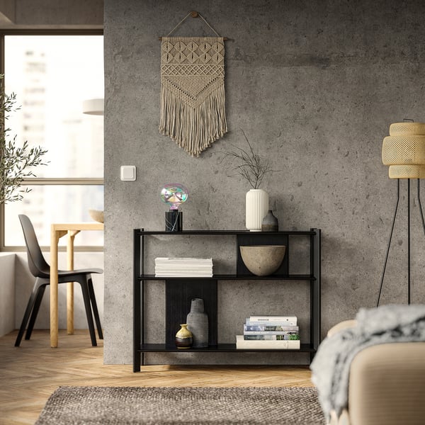 JÄTTESTA - JÄTTESTA Side table, black, 95x30 cm