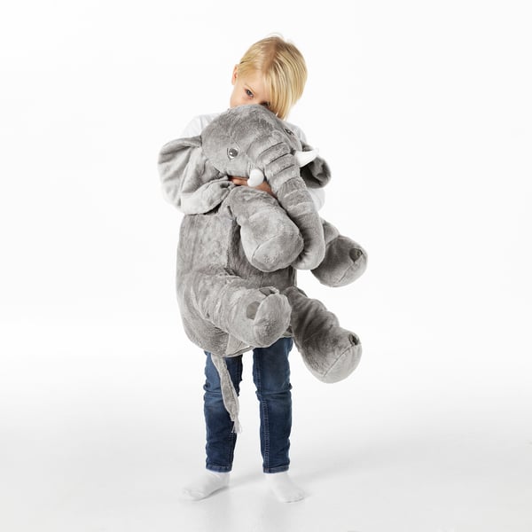 JÄTTESTOR soft toy, elephant/grey