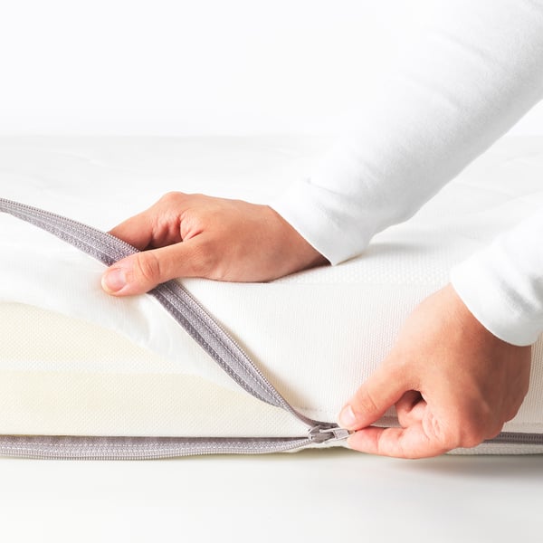 JÄTTETRÖTT Pocket sprung mattress for cot - white 60x120x11 cm , 60x120x11 cm