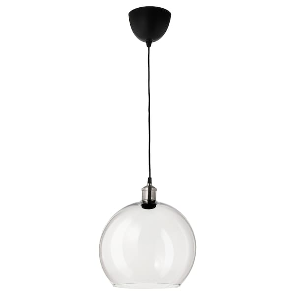 Ikea JAKOBSBYN / JÄLLBY - Pendant lamp, clear glass/nickel-plated