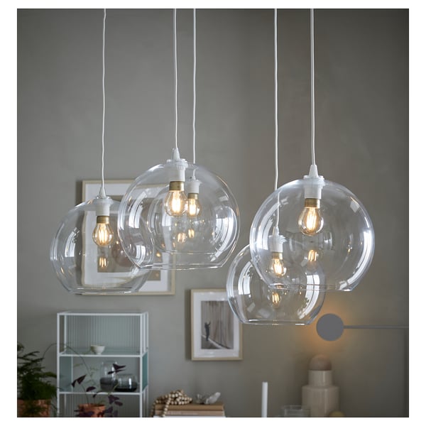 JAKOBSBYN pendant lamp shade, clear glass, 30 cm