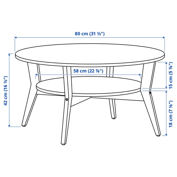 JAKOBSFORS coffee table, oak veneer, 80 cm