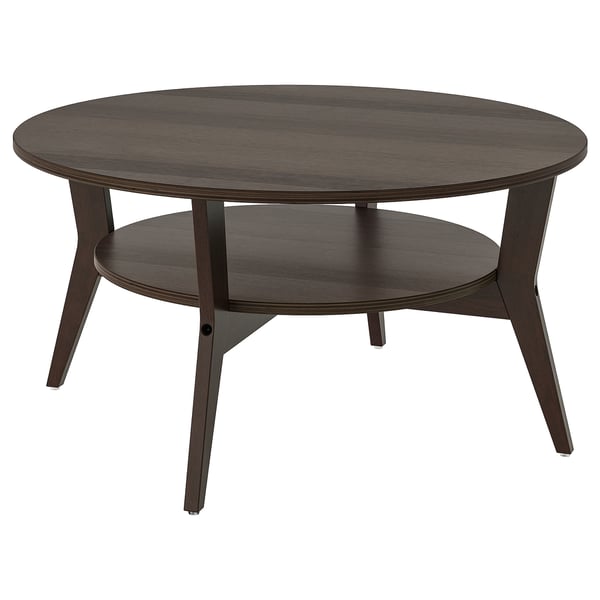 JAKOBSFORS coffee table, dark brown stained oak veneer, 80 cm