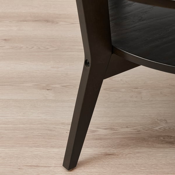 JAKOBSFORS coffee table, dark brown stained oak veneer, 80 cm