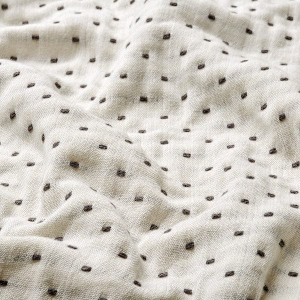 Ikea JAKOBSLILJA - Bedspread, off-white/anthracite, 230x250 cm