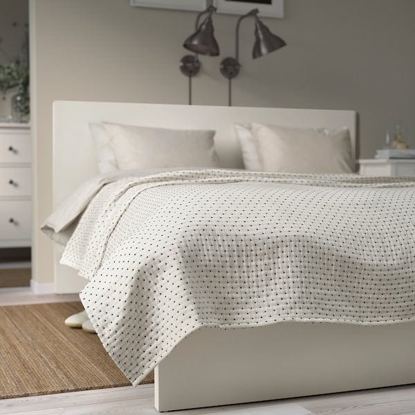 Ikea JAKOBSLILJA - Bedspread, off-white/anthracite, 230x250 cm