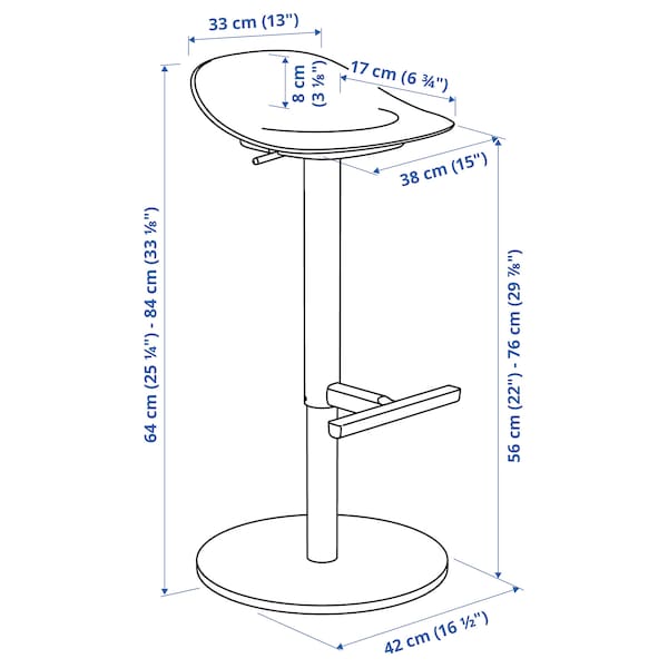 JANINGE - Bar stool, white, 76 cm