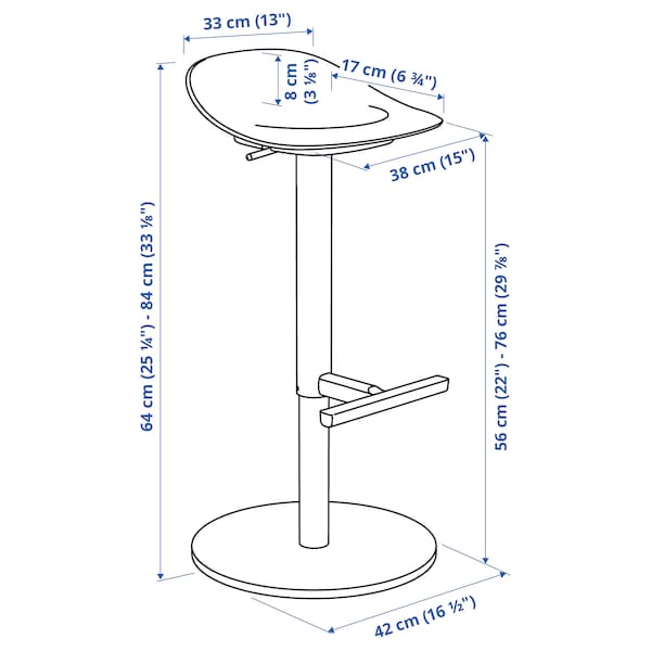 Ikea JANINGE - Bar stool, white, 76 cm