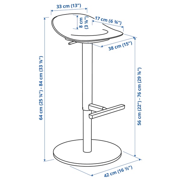 JANINGE bar stool, white, 76 cm