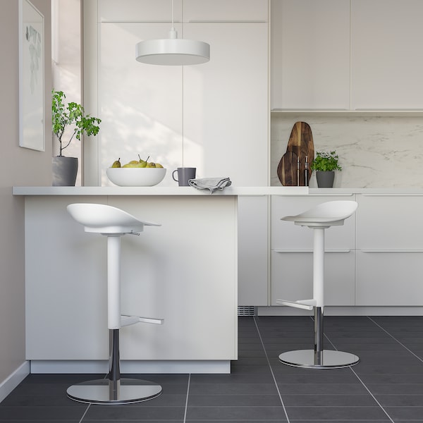 JANINGE - Bar stool, white, 76 cm