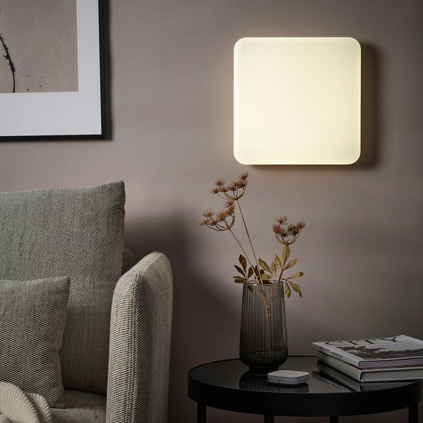 JETSTRÖM - LED wall panel, smart adjustable light intensity/wired colour and spectrum white,30x30 cm