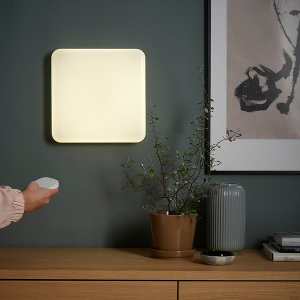 JETSTRÖM - LED wall panel, smart adjustable light intensity/wired colour and spectrum white,30x30 cm