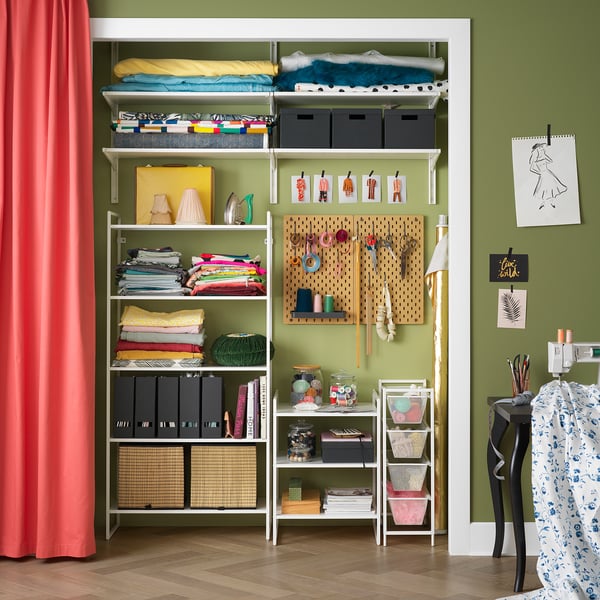 JONAXEL open storage combination, white, 182x51x160 cm