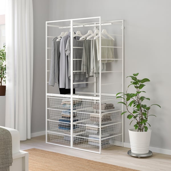 JONAXEL wardrobe combination, white, 99x51x173 cm