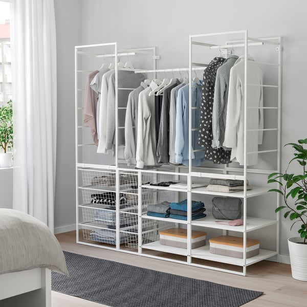 JONAXEL wardrobe combination, white, 173x51x173 cm