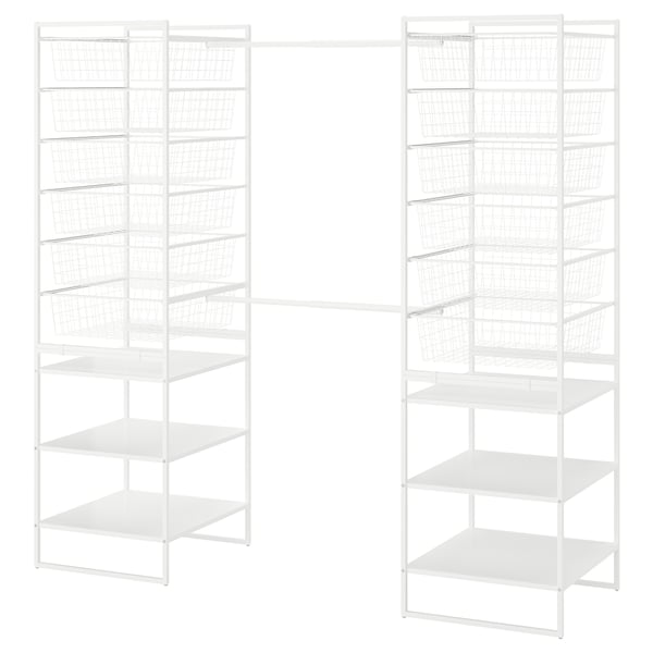 JONAXEL wardrobe combination, white, 142-178x51x173 cm