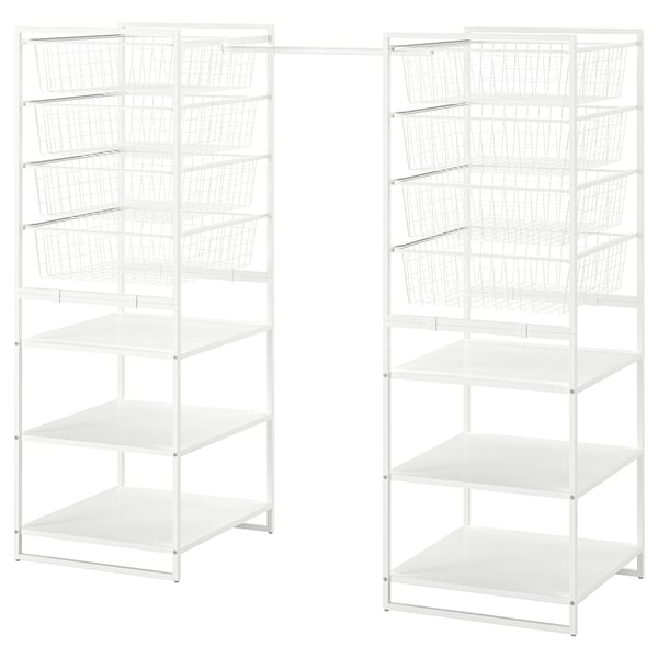JONAXEL wardrobe combination, white, 142-178x51x139 cm