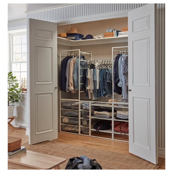 JONAXEL wardrobe combination, white, 173x51x173 cm