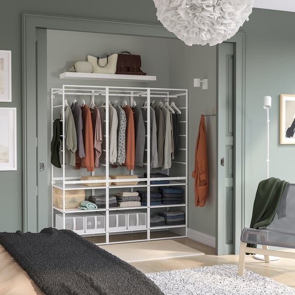 JONAXEL - Wardrobe combination, white, 148x51x173 cm