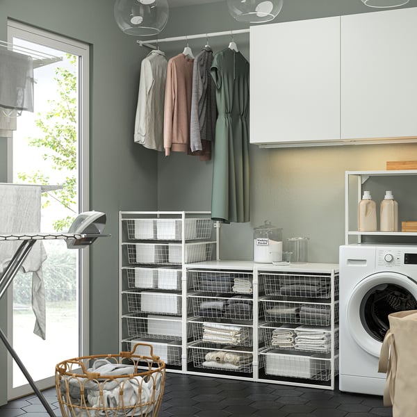 JONAXEL storage combination, white, 148x51x104 cm