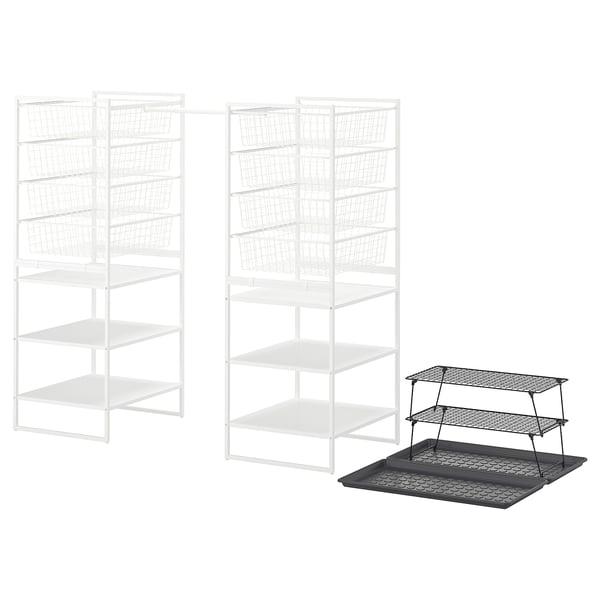 JONAXEL / GREJIG - Entrance furniture set, 5 pieces, white/grey