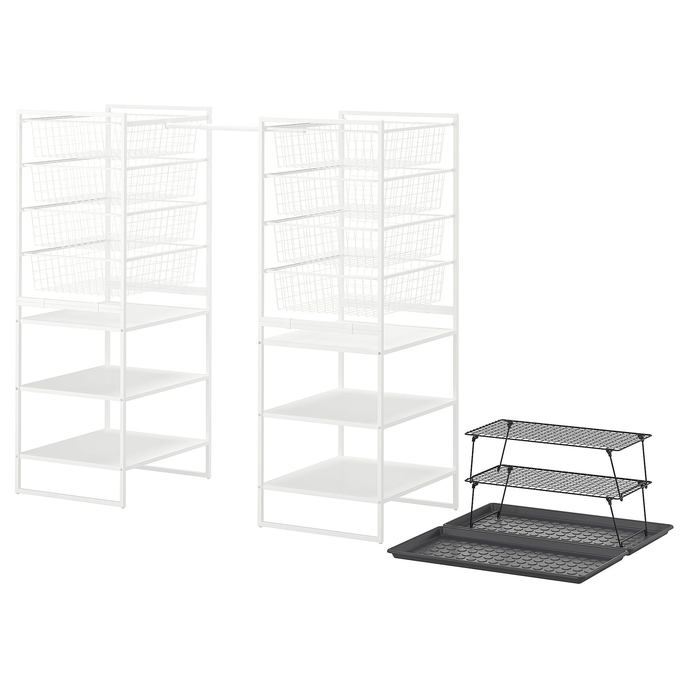 JONAXEL / GREJIG hallway furniture, set of 5, white/grey