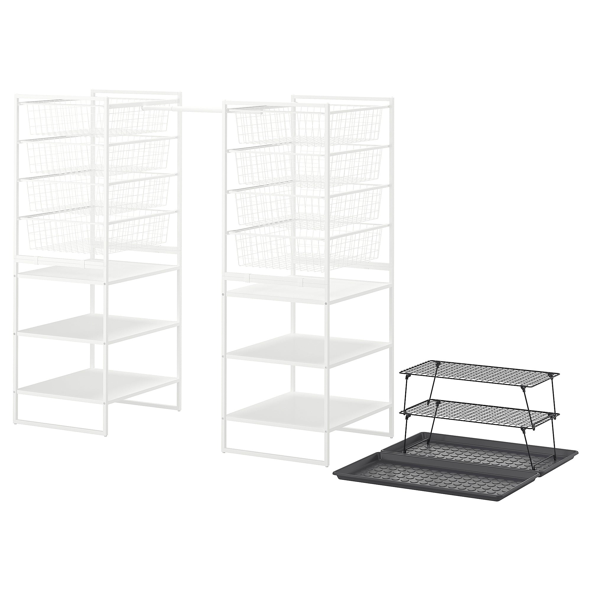 JONAXEL / GREJIG hallway furniture, set of 5, white/grey