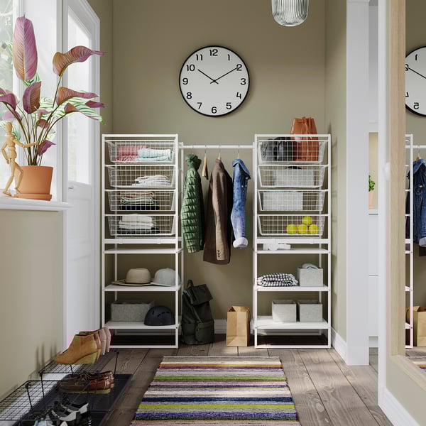 JONAXEL / GREJIG - Entrance furniture set, 5 pieces, white/grey