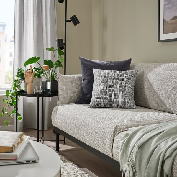 JORDKASTANJ cushion, grey, 40x40 cm