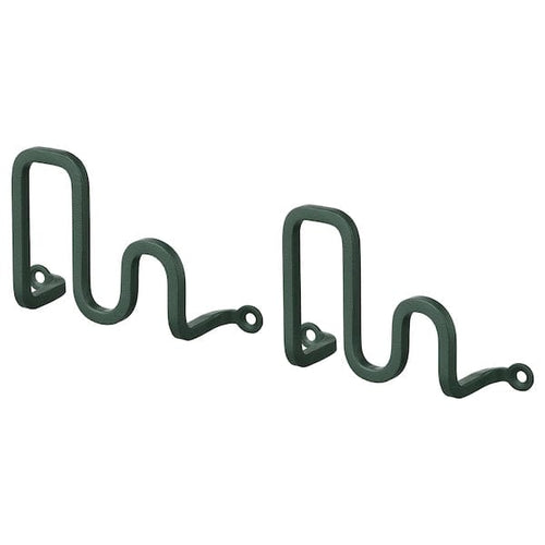 JORDMÅNEN hook, dark grey-green, 10x6x3 cm, 2 pack