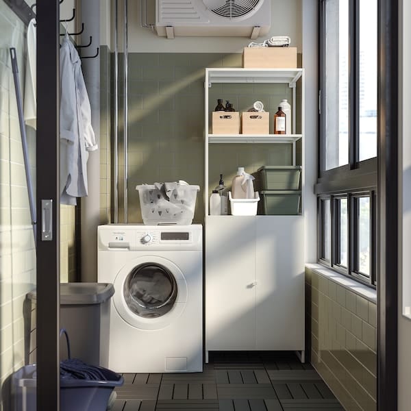 Ikea JOSTEIN - Door / uprights / back panel, for indoor / outdoor white,60x42x82 cm