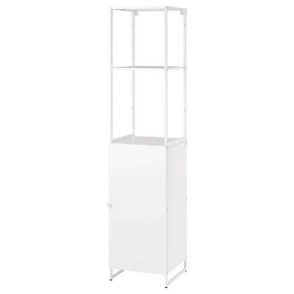 JOSTEIN shelving unit with door, in/outdoor/white, 41x44x180 cm