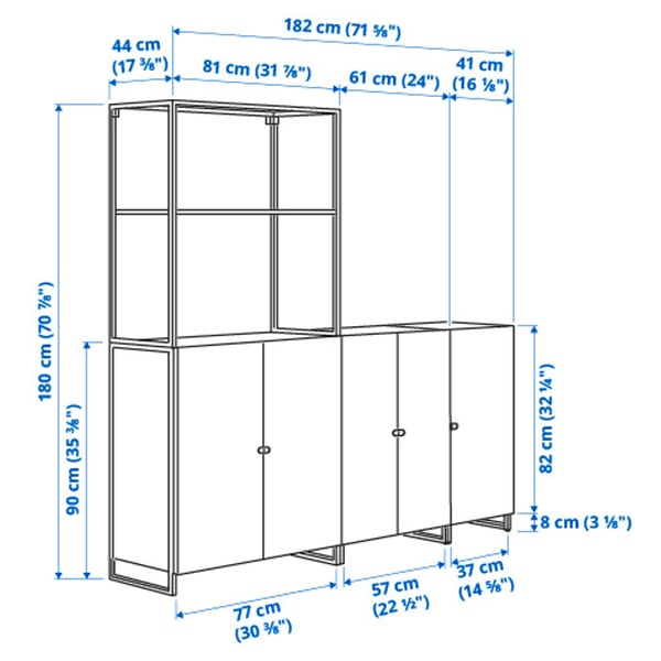 JOSTEIN - Shelf with doors, indoor/outdoor/white, 182x44x180 cm
