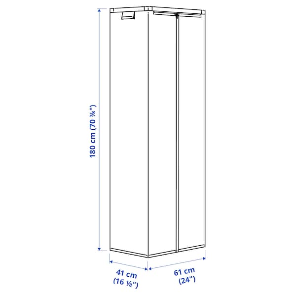 JOSTEIN - Shelving unit with cover, for indoor / outdoor metal wire / transparent white,61x41x180 cm