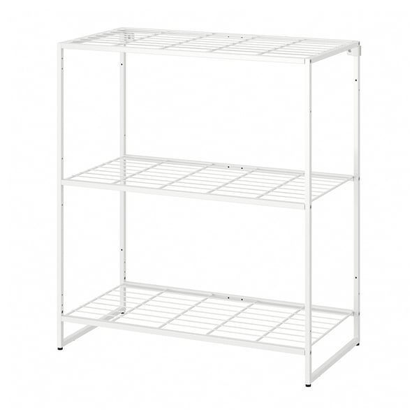 JOSTEIN - Shelving unit, in / outdoor / white metal wire,81x40x90 cm