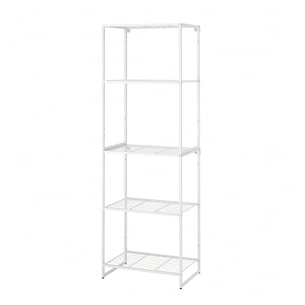 JOSTEIN shelving unit, in/outdoor/wire white, 61x40x180 cm