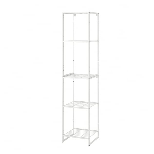 JOSTEIN - Shelving unit, in / outdoor / white metal wire,41x40x180 cm