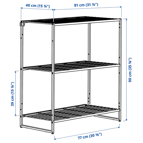 JOSTEIN - Shelving unit, in / outdoor / white metal wire,81x40x90 cm