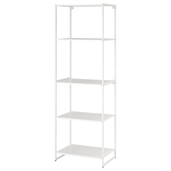 JOSTEIN - Shelving unit, in / outdoor / white metal,61x40x180 cm , 61x40x180 cm