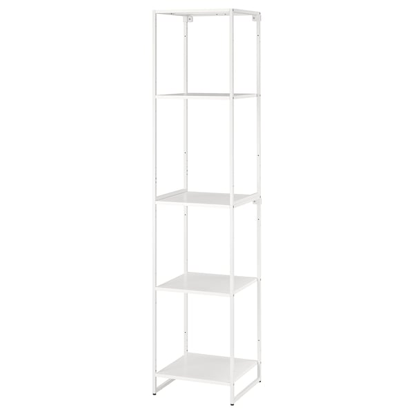 JOSTEIN - Shelving unit, in / outdoor / white metal,41x40x180 cm ,