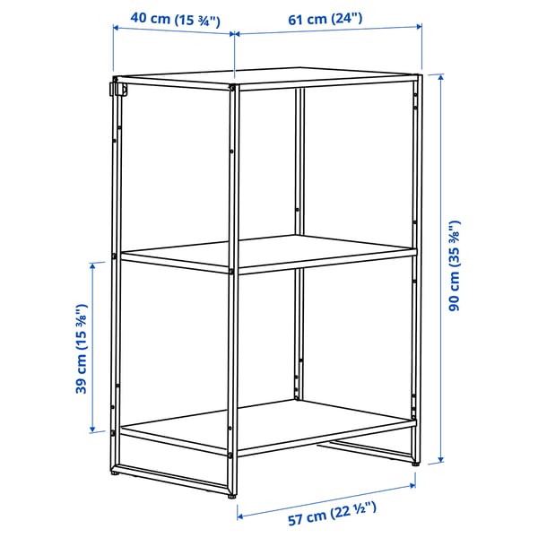 JOSTEIN shelving unit, in/outdoor/metal white, 61x40x90 cm